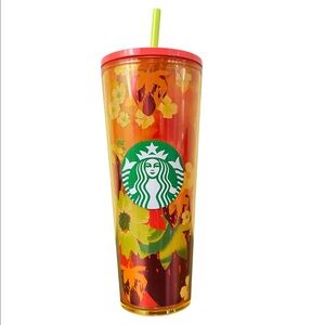 Starbucks 2022 Strawberry and Flowers Cold Cup Traveller Tumbler